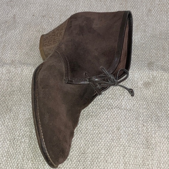 Sessun size 41 women’s soft suede leather Booties dark brown lace up - Picture 11 of 15